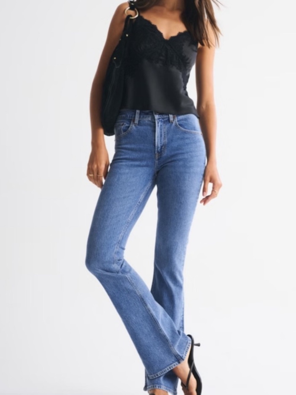 Abercrombie & Fitch Classic Blue High-Rise Flare Jeans